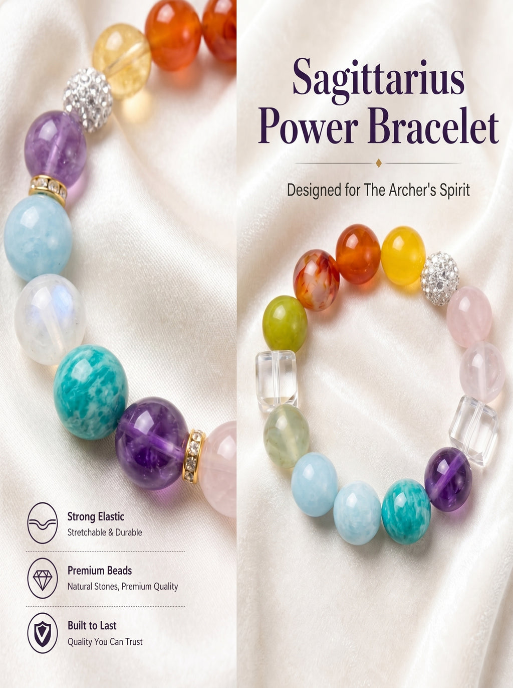 Sagittarius Sovereign Vision Crystal Bracelet | Lapis Lazuli & Amazonite Talisman