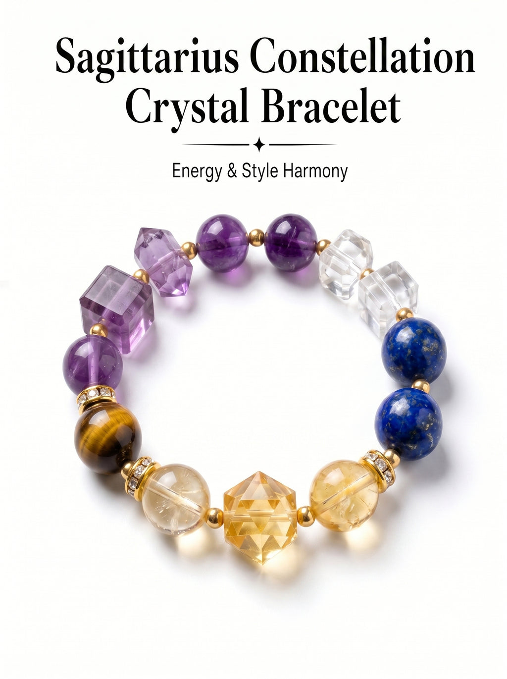 Sagittarius Cosmic Luck Crystal Bracelet | Citrine & Green Aventurine Talisman