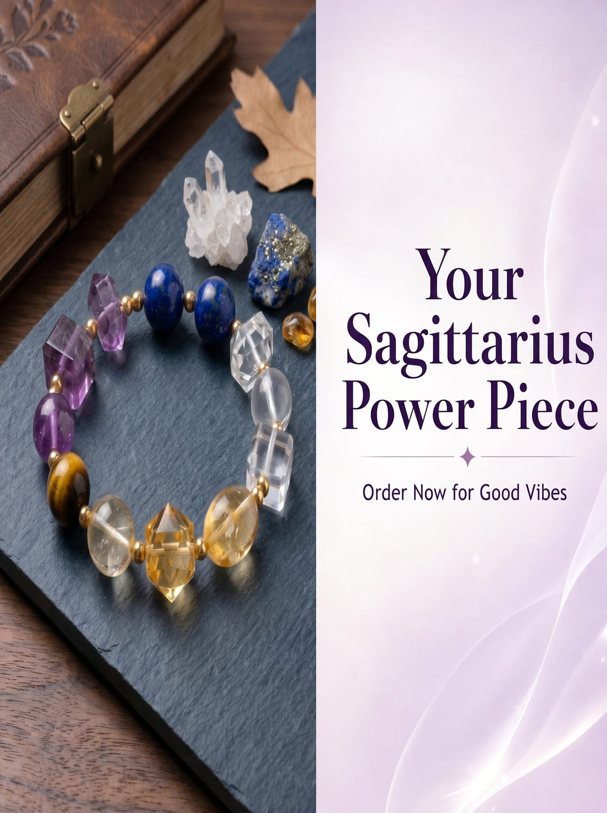 The Sagittarius Cosmic Treasury Manifestation Bracelet | Radiant Citrine & Green Aventurine
