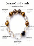 Capricorn Sovereign Shield Crystal Bracelet | Obsidian & Smoky Quartz Talisman