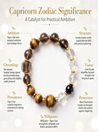 Capricorn Sovereign Shield Crystal Bracelet | Obsidian & Smoky Quartz Talisman