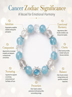 Cancer Sovereign Psychic Crystal Bracelet | Moonstone & Aquamarine Talisman