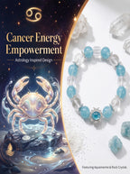 Cancer Sovereign Psychic Crystal Bracelet | Moonstone & Aquamarine Talisman