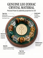 Leo Sovereign Command Crystal Bracelet | Obsidian & Tiger's Eye Talisman