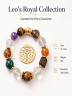 Leo Sovereign Command Crystal Bracelet | Obsidian & Tiger's Eye Talisman