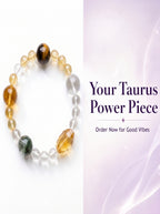 Taurus Sovereign Abundance Crystal Bracelet | Green Phantom & Citrine Talisman