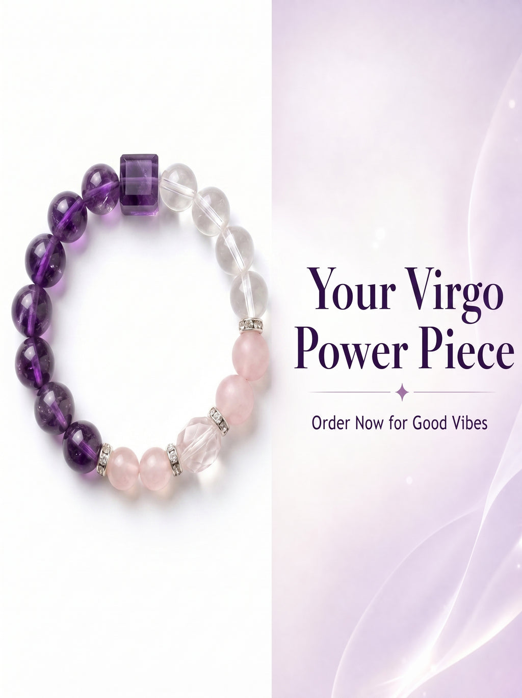 Virgo Empire Manifestation Crystal Bracelet | Rutilated Quartz & Green Phantom Talisman