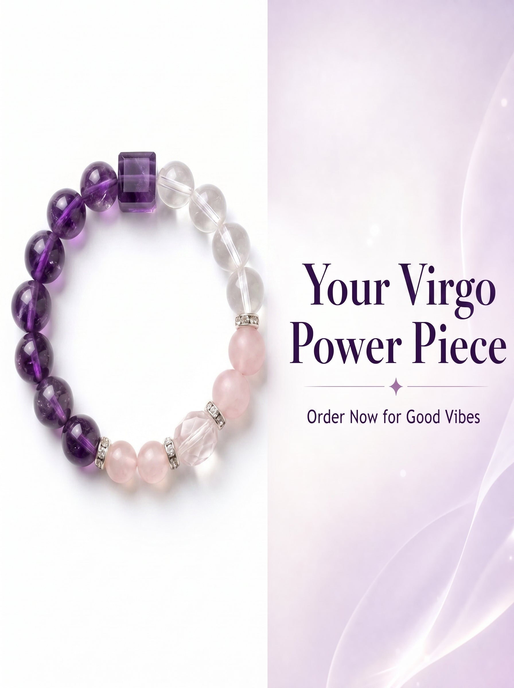 Virgo Empire Manifestation Crystal Bracelet | Rutilated Quartz & Green Phantom Talisman