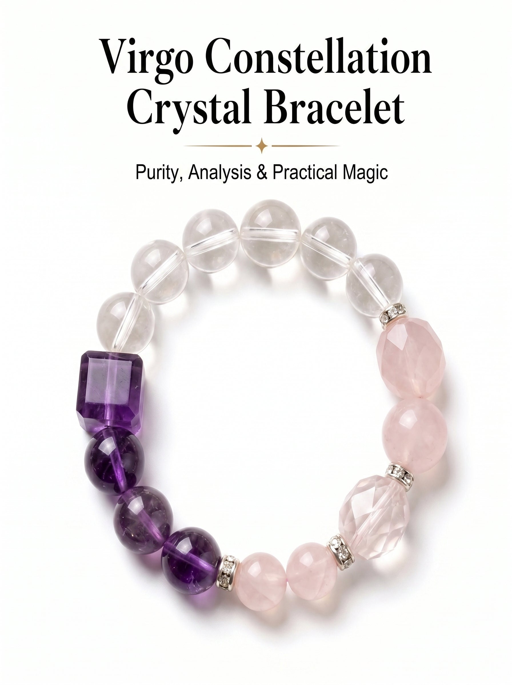 Virgo Empire Manifestation Crystal Bracelet | Rutilated Quartz & Green Phantom Talisman