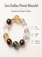 Leo Imperial Manifestation Crystal Bracelet | Citrine & Rutilated Quartz Talisman