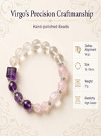 Virgo Empire Manifestation Crystal Bracelet | Rutilated Quartz & Green Phantom Talisman