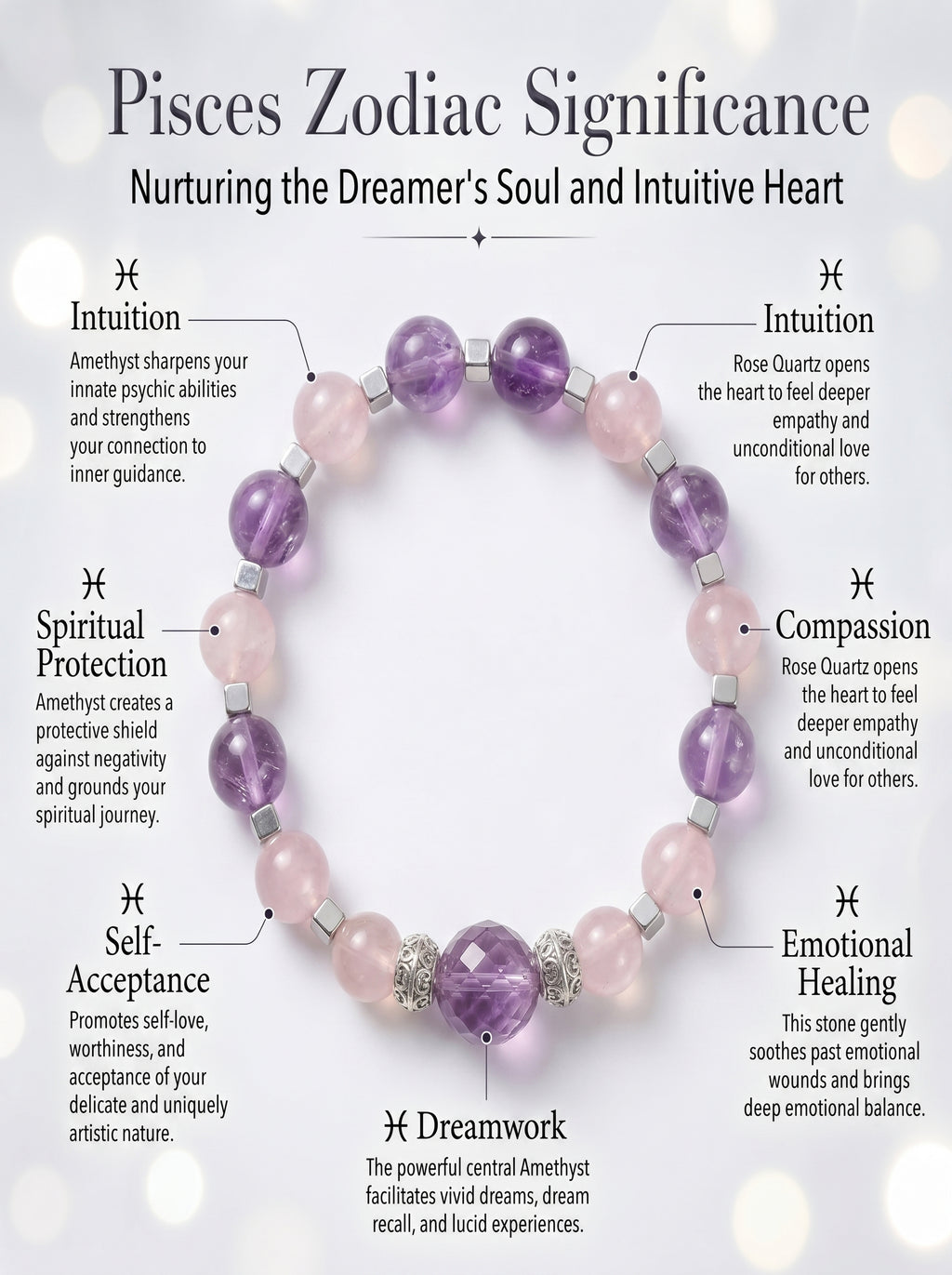 Pisces Cosmic Manifestation Crystal Bracelet | Moonstone & Labradorite Talisman