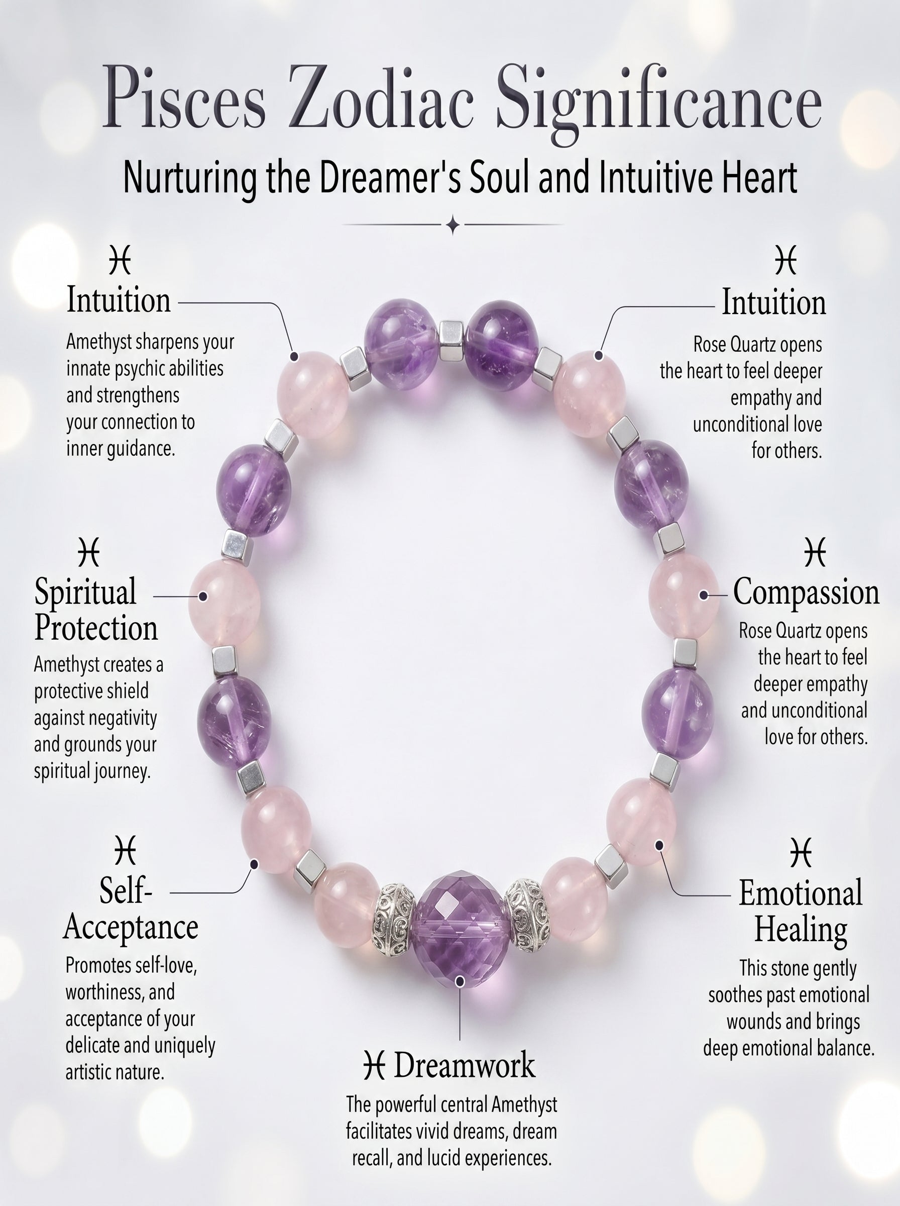 Pisces Cosmic Manifestation Crystal Bracelet | Moonstone & Labradorite Talisman