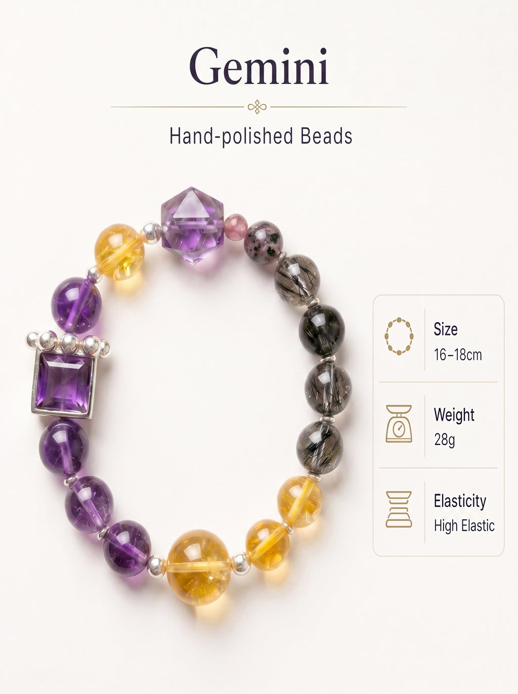Gemini Sovereign Clarity Crystal Bracelet | Amazonite & Smoky Quartz Talisman