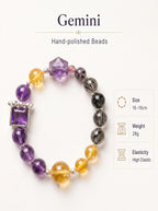 Gemini Sovereign Clarity Crystal Bracelet | Amazonite & Smoky Quartz Talisman