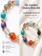 Gemini Multi-Dimensional Manifestation Crystal Bracelet | Green Phantom & Gold Rutilated Talisman