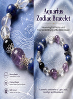 Aquarius Sovereign Mind Crystal Bracelet | Amethyst & Dumortierite Talisman