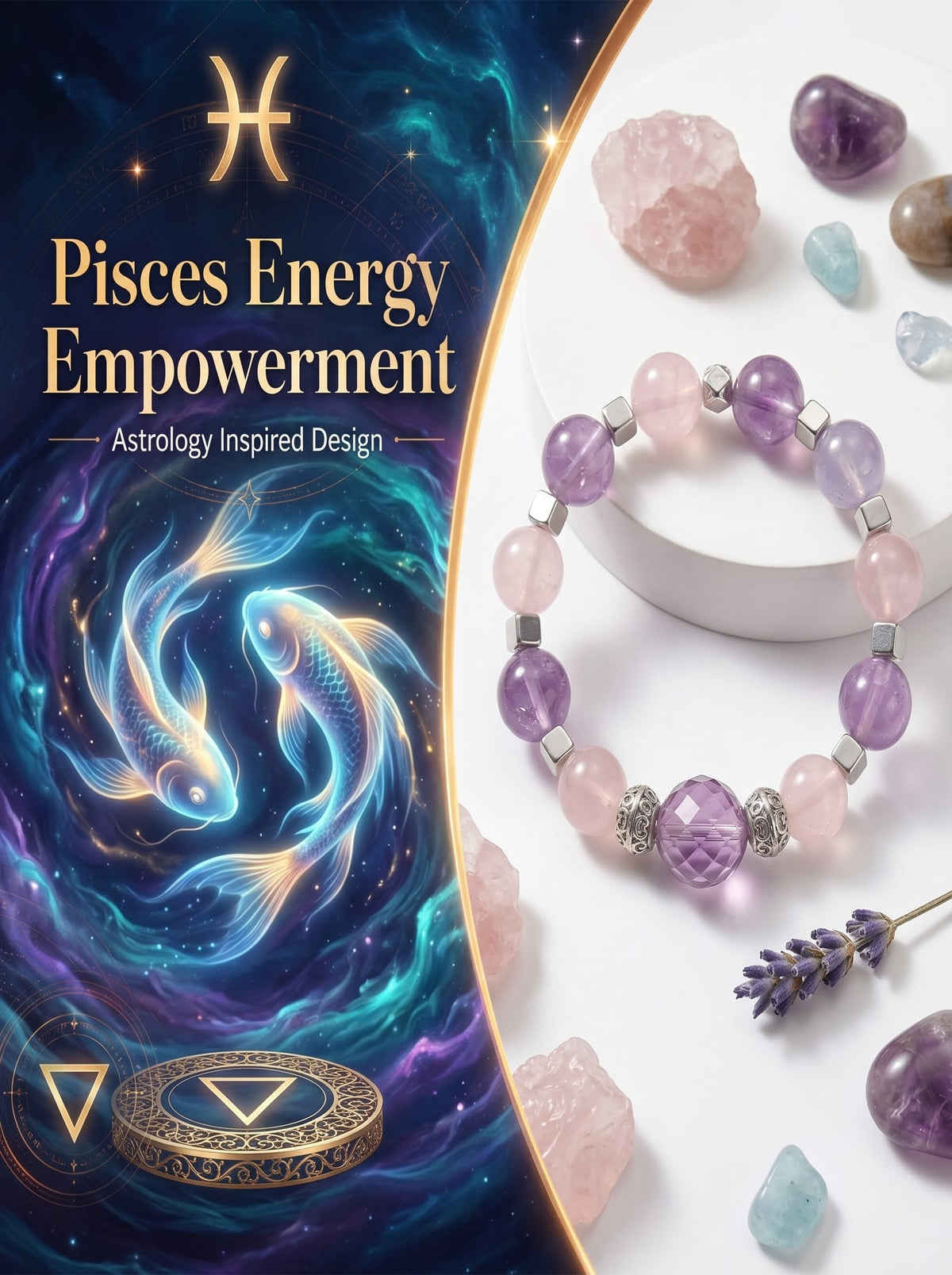 The Pisces Cosmic Manifestation Bracelet | Moonstone & Labradorite