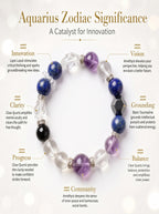 Aquarius Sovereign Mind Crystal Bracelet | Amethyst & Dumortierite Talisman