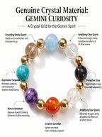 Gemini Multi-Dimensional Manifestation Crystal Bracelet | Green Phantom & Gold Rutilated Talisman