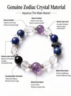 Aquarius Sovereign Mind Crystal Bracelet | Amethyst & Dumortierite Talisman