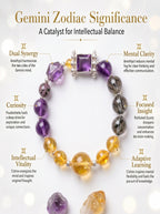Gemini Sovereign Clarity Crystal Bracelet | Amazonite & Smoky Quartz Talisman