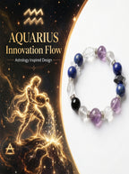 Aquarius Sovereign Mind Crystal Bracelet | Amethyst & Dumortierite Talisman