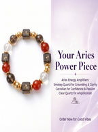 Aries Sovereign Protection Crystal Bracelet | Carnelian & Smoky Quartz Talisman