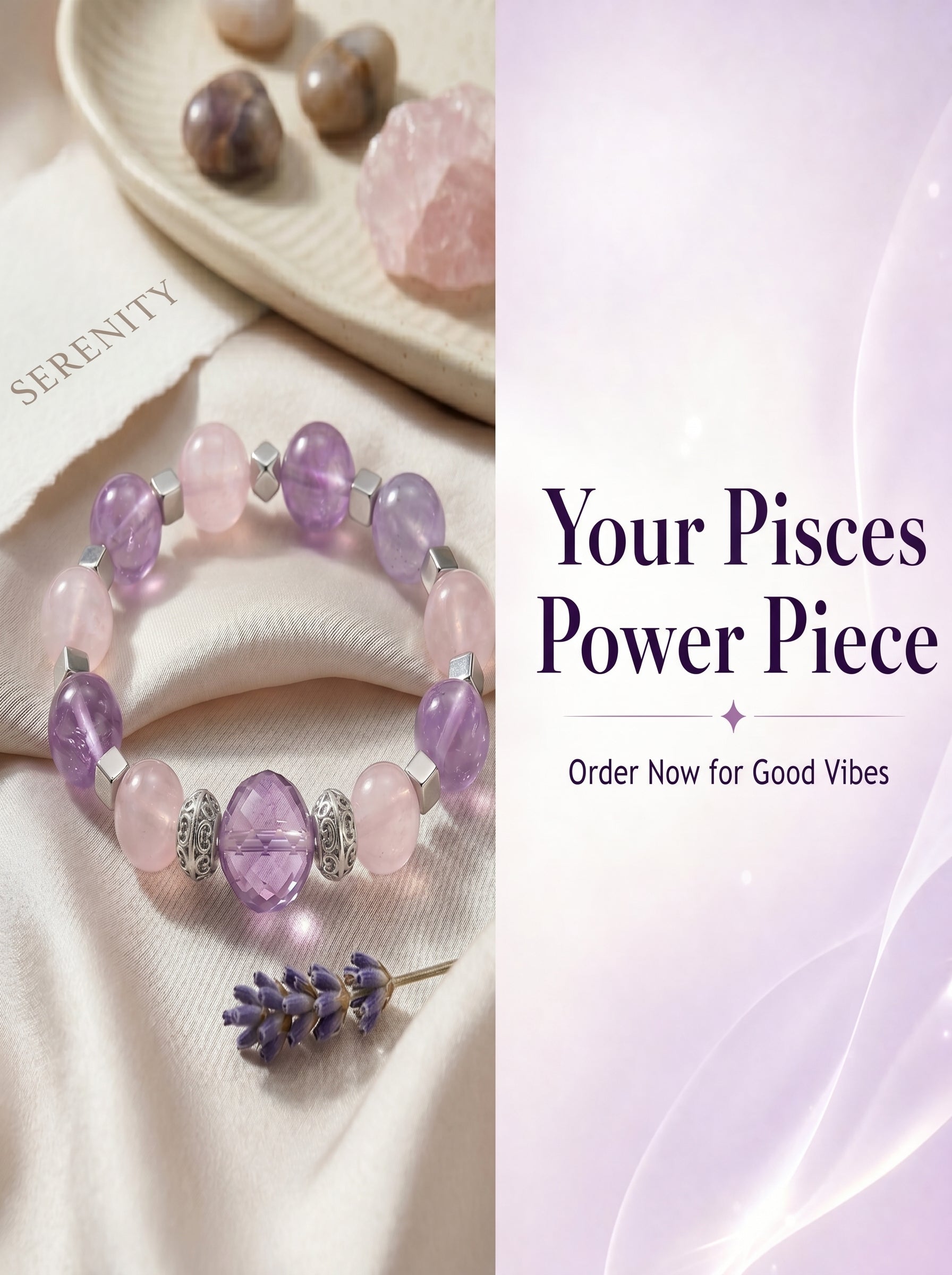 Pisces Cosmic Manifestation Crystal Bracelet | Moonstone & Labradorite Talisman
