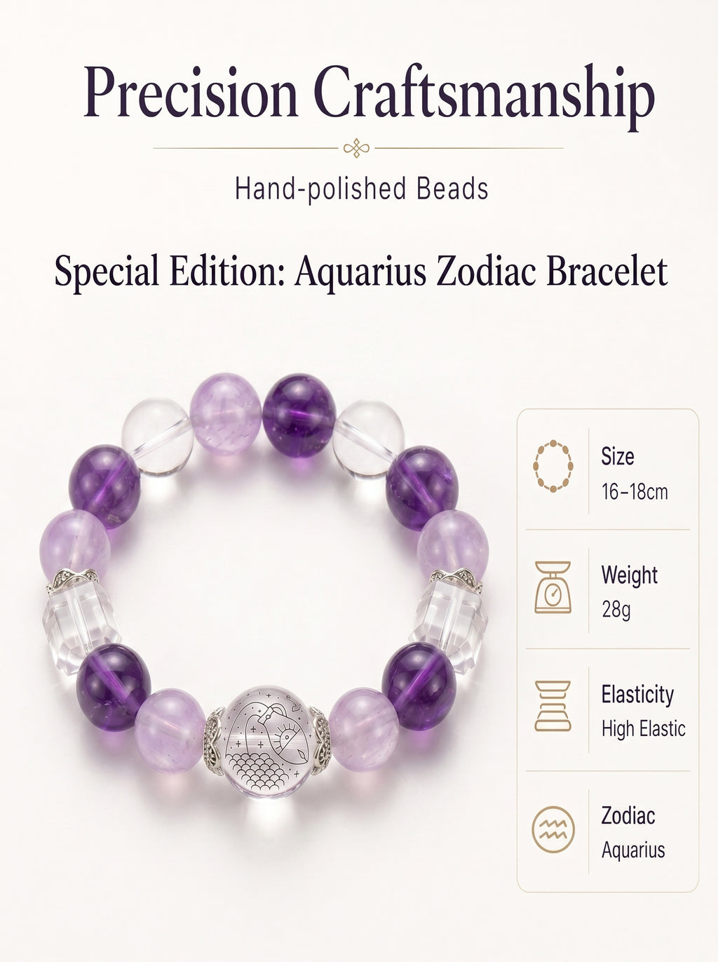 Aquarius Cosmic Quantum Wealth Crystal Bracelet | Moldavite Aura & Rutilated Quartz Talisman
