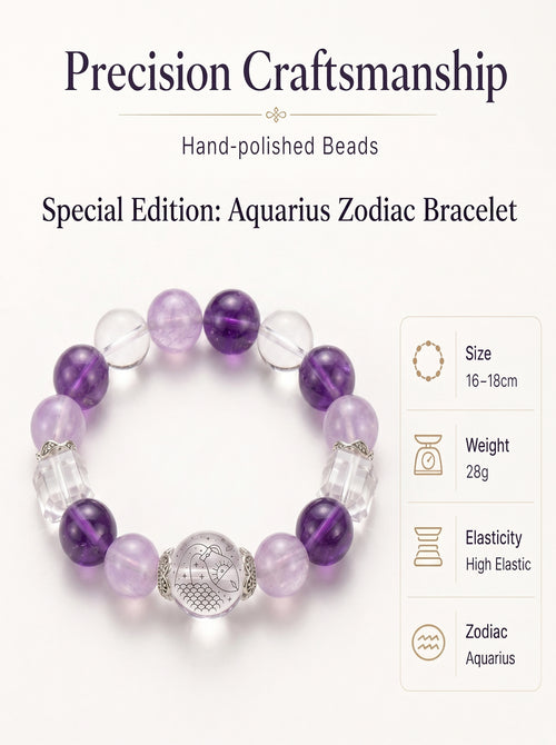Aquarius Cosmic Quantum Wealth Crystal Bracelet | Moldavite Aura & Rutilated Quartz Talisman