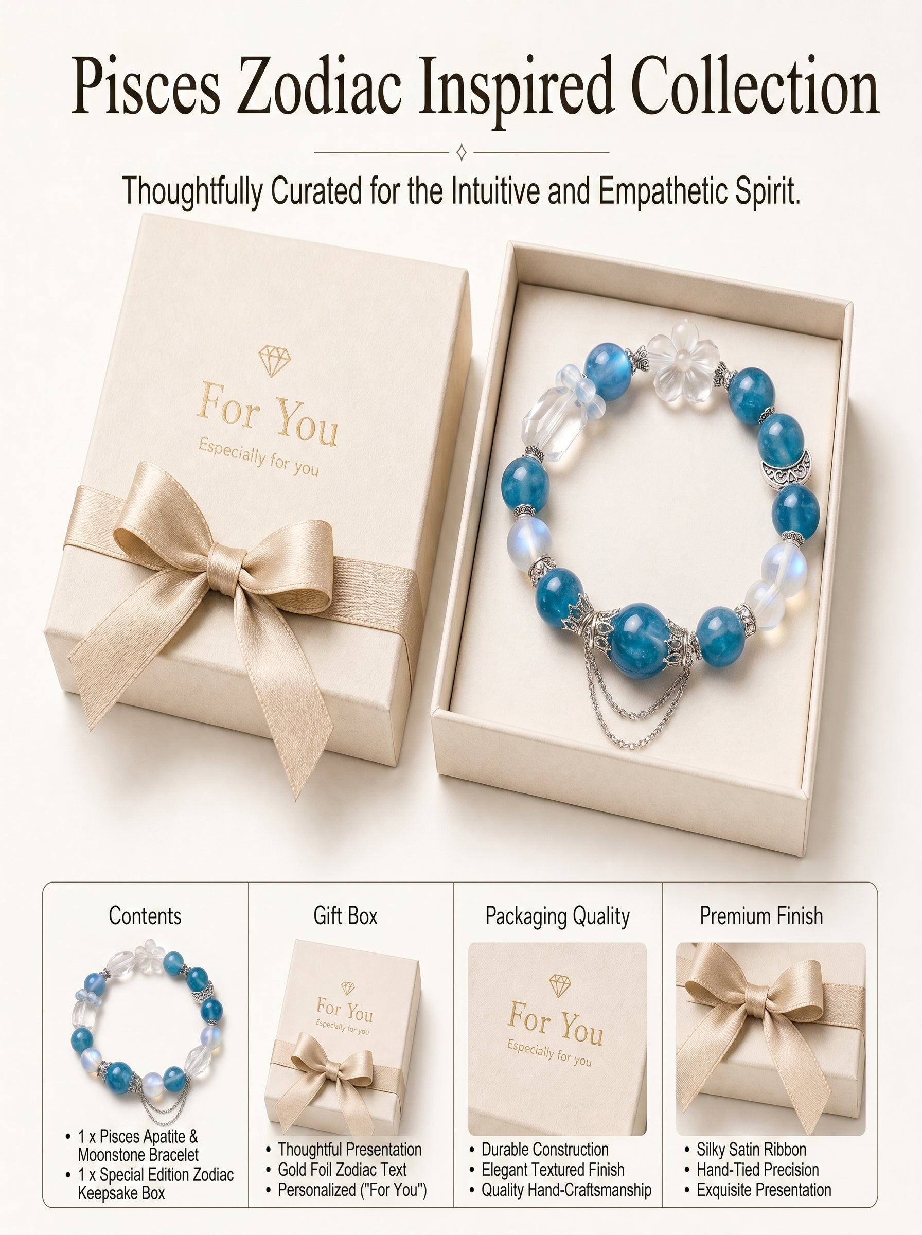 Pisces Sovereign Deep Sea Crystal Bracelet | Aquamarine & Amethyst Talisman