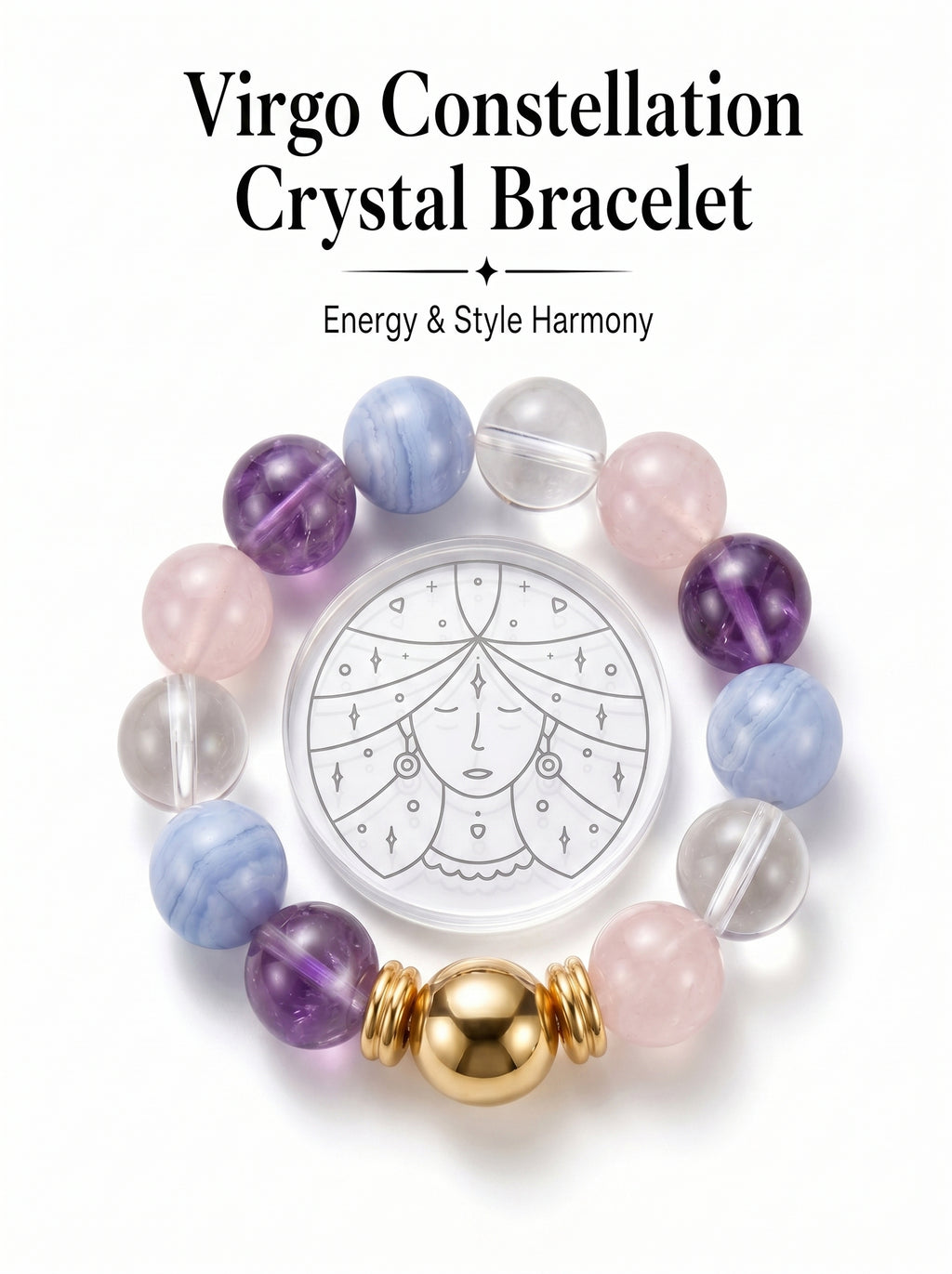 Virgo Sovereign Order Crystal Bracelet | Sodalite & Smoky Quartz Talisman