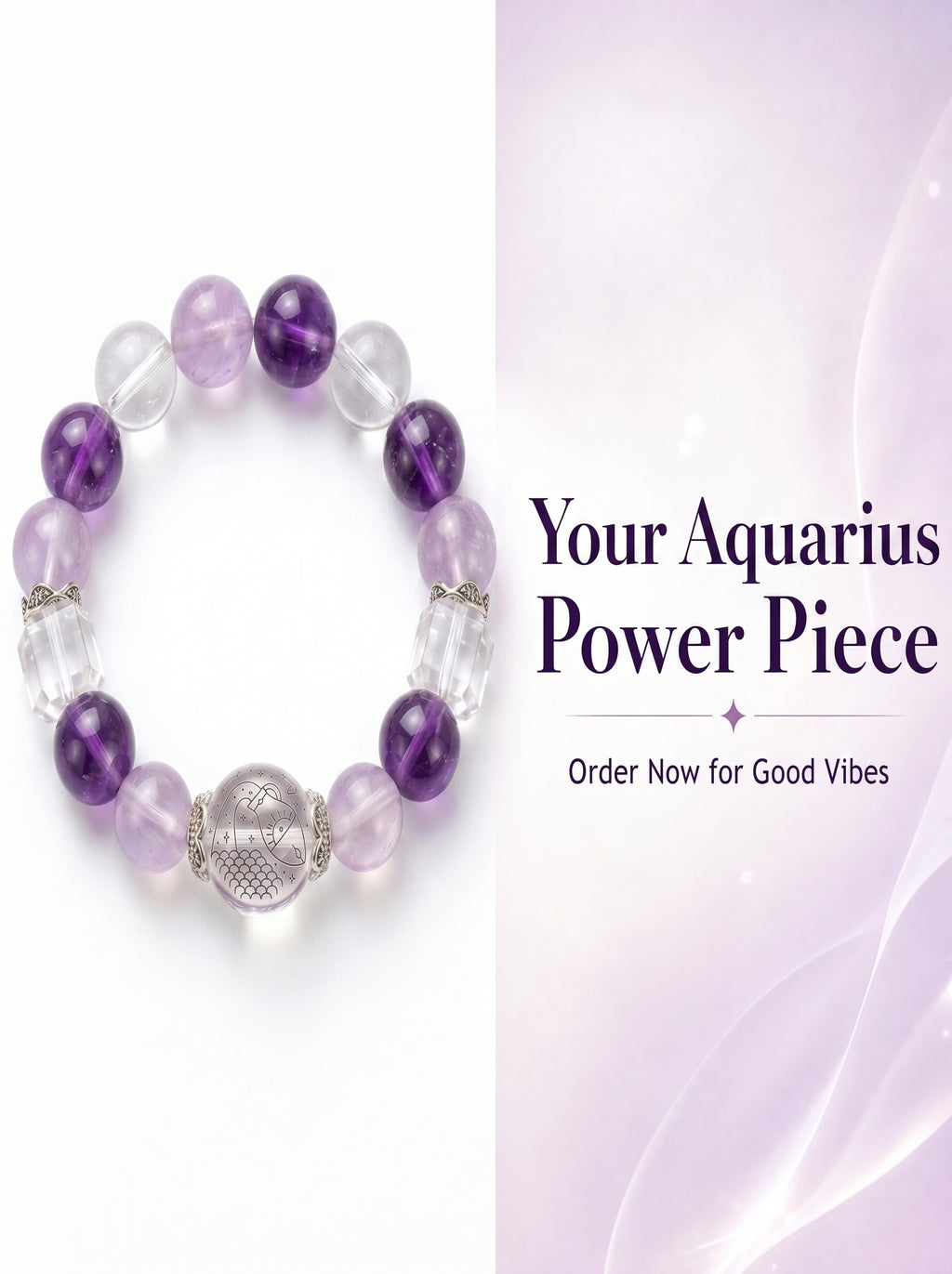 Aquarius Cosmic Quantum Wealth Crystal Bracelet | Moldavite Aura & Rutilated Quartz Talisman