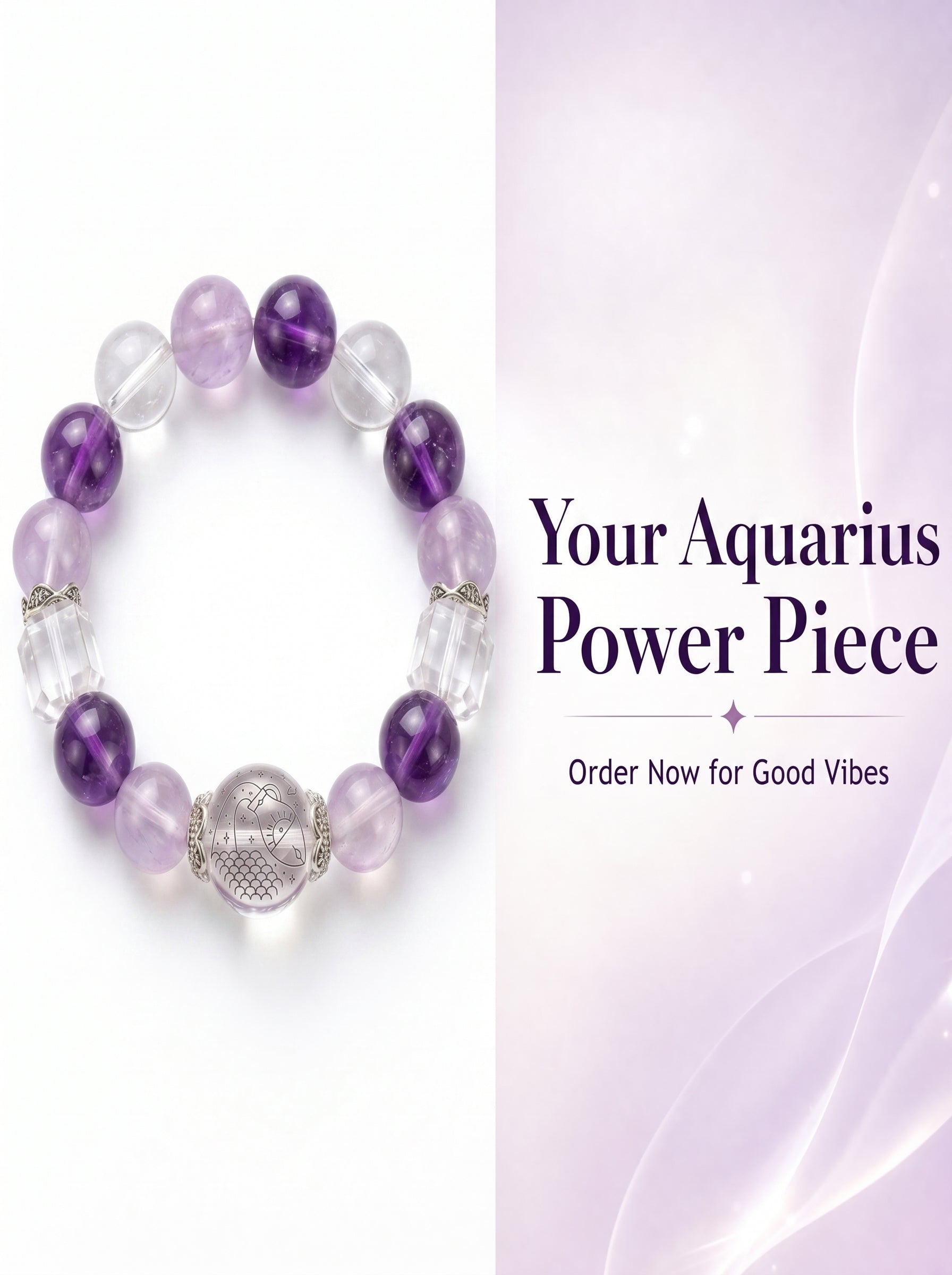 Aquarius Cosmic Quantum Wealth Crystal Bracelet | Moldavite Aura & Rutilated Quartz Talisman