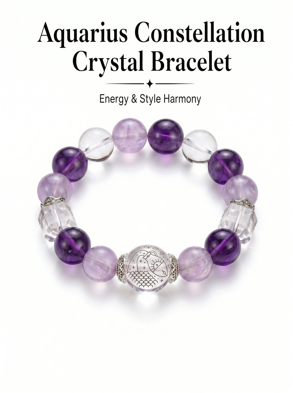Aquarius Cosmic Quantum Wealth Crystal Bracelet | Moldavite Aura & Rutilated Quartz Talisman