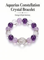 Aquarius Cosmic Quantum Wealth Crystal Bracelet | Moldavite Aura & Rutilated Quartz Talisman