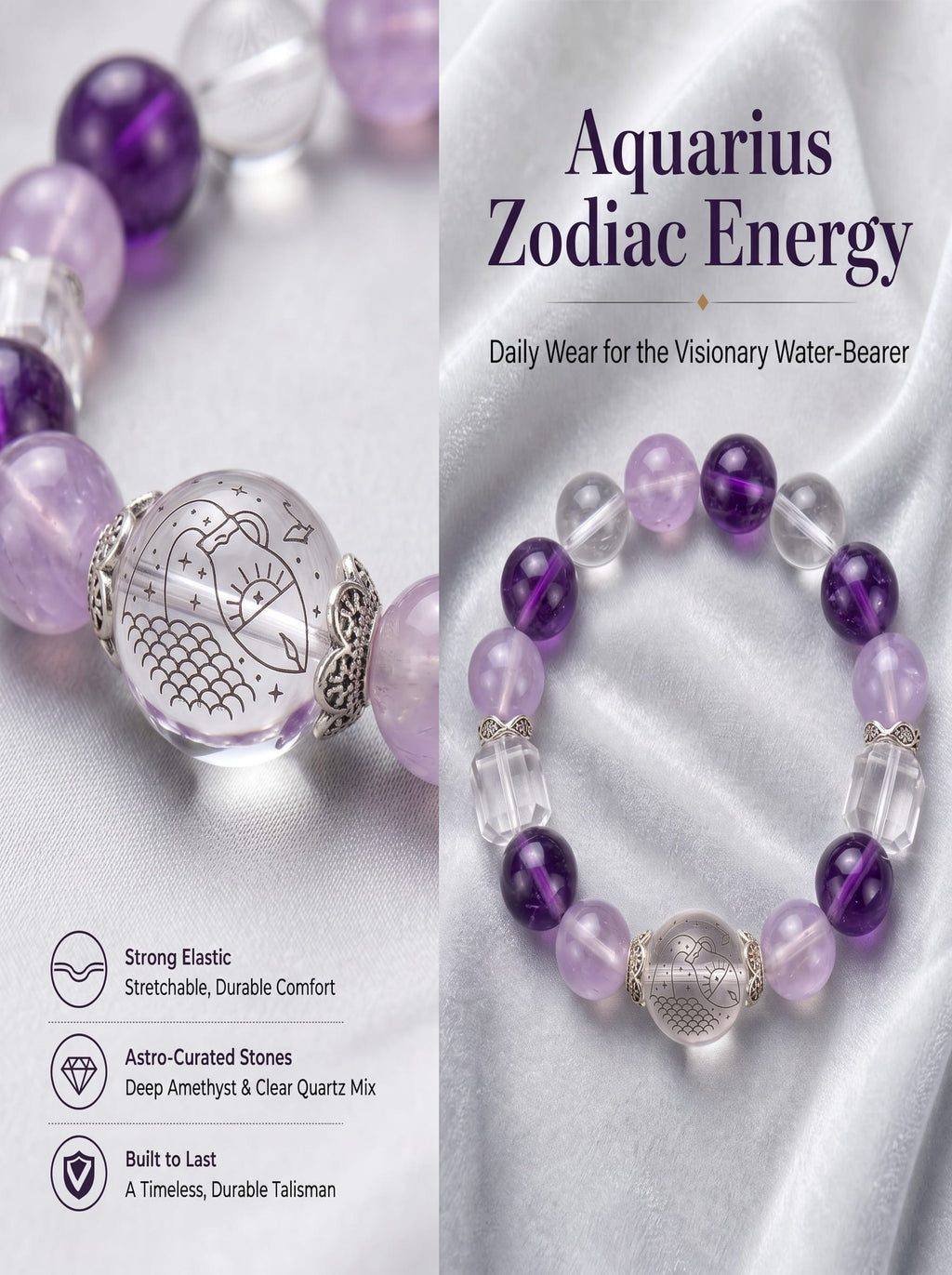 The Aquarius Cosmic Quantum Talisman | Genuine Moldavite & Gold Rutilated Quartz
