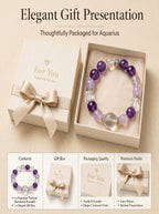 Aquarius Cosmic Quantum Wealth Crystal Bracelet | Moldavite Aura & Rutilated Quartz Talisman
