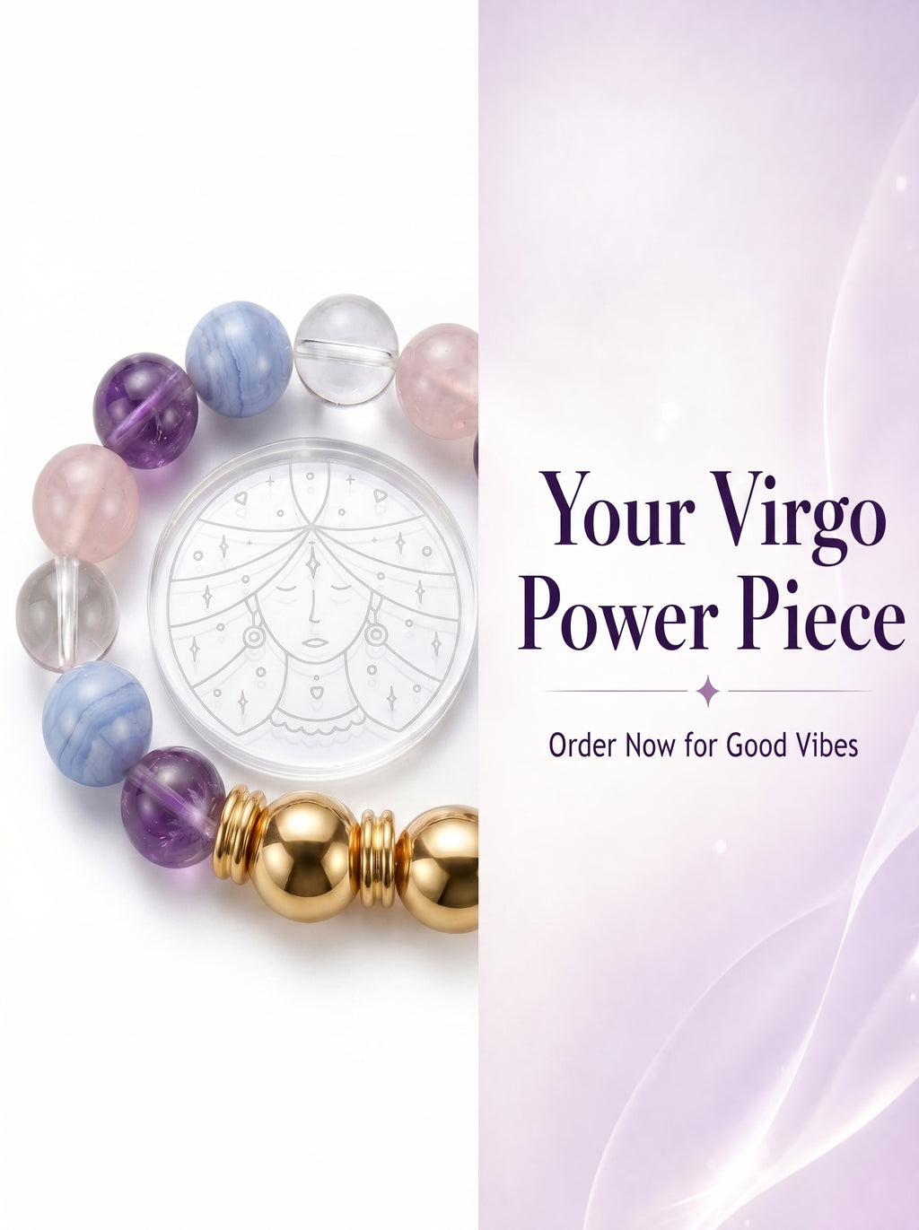 Virgo Sovereign Order Crystal Bracelet | Sodalite & Smoky Quartz Talisman
