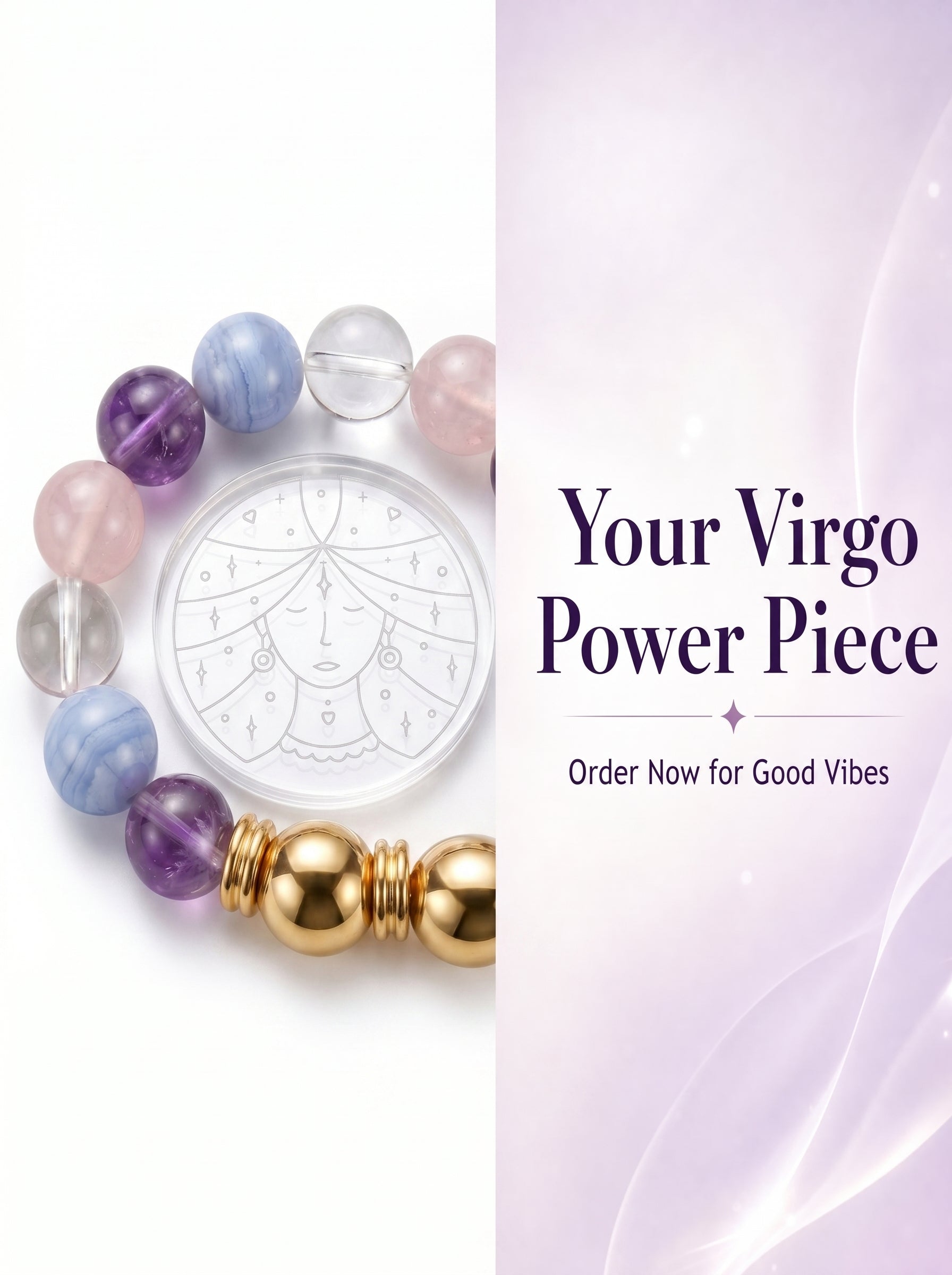Virgo Sovereign Order Crystal Bracelet | Sodalite & Smoky Quartz Talisman