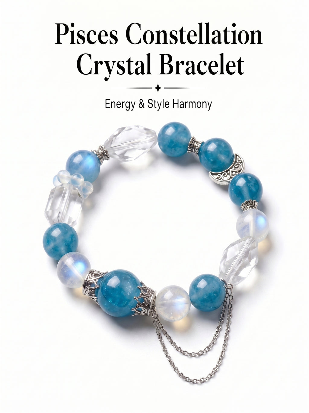 Pisces Sovereign Deep Sea Crystal Bracelet | Aquamarine & Amethyst Talisman