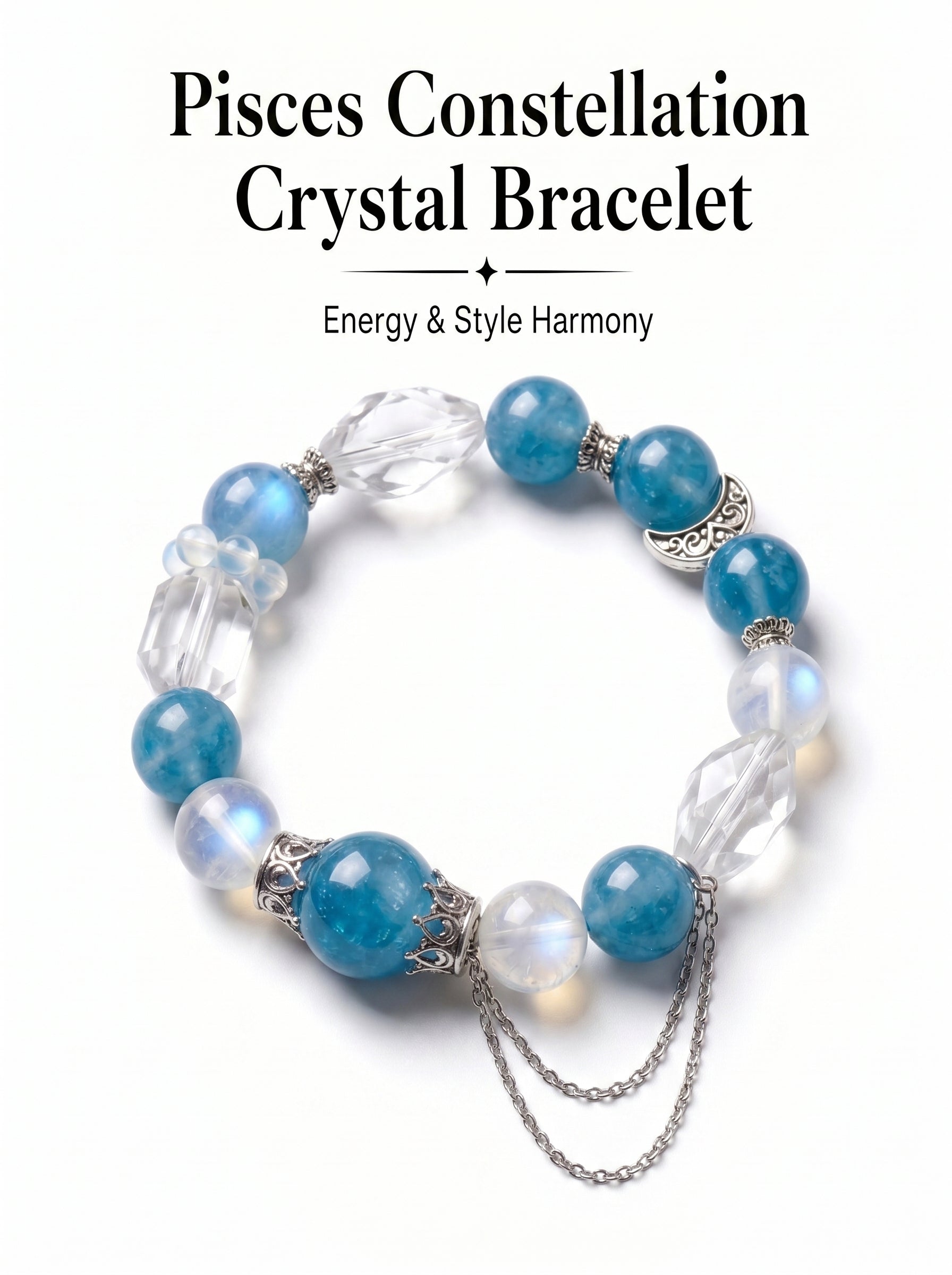 Pisces Sovereign Deep Sea Crystal Bracelet | Aquamarine & Amethyst Talisman