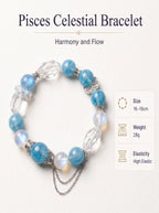 Pisces Sovereign Deep Sea Crystal Bracelet | Aquamarine & Amethyst Talisman