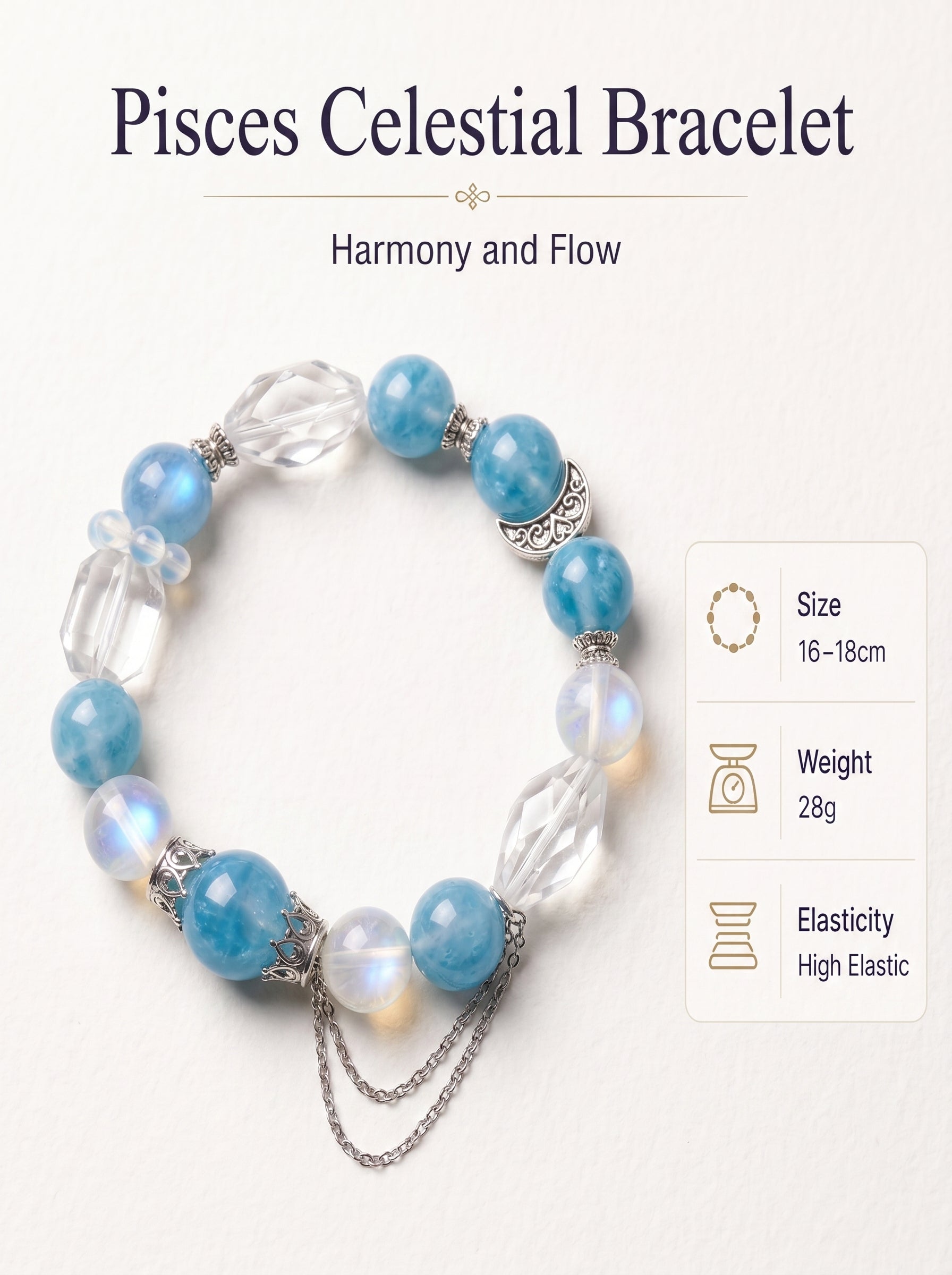 Pisces Sovereign Deep Sea Crystal Bracelet | Aquamarine & Amethyst Talisman