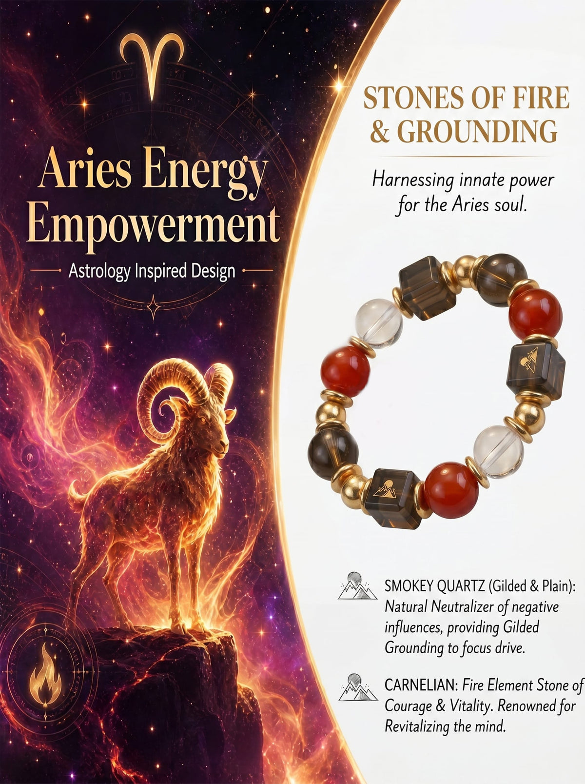Natural Aries Sovereign Protection Bracelet