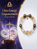 Libra Imperial Aesthetic Wealth Crystal Bracelet | Gold Rutilated & Madagascar Rose Quartz