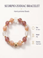 Scorpio Imperial Phoenix Wealth Crystal Bracelet | Rutilated & Skeletal Quartz Talisman