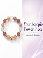 Scorpio Imperial Phoenix Wealth Crystal Bracelet | Rutilated & Skeletal Quartz Talisman