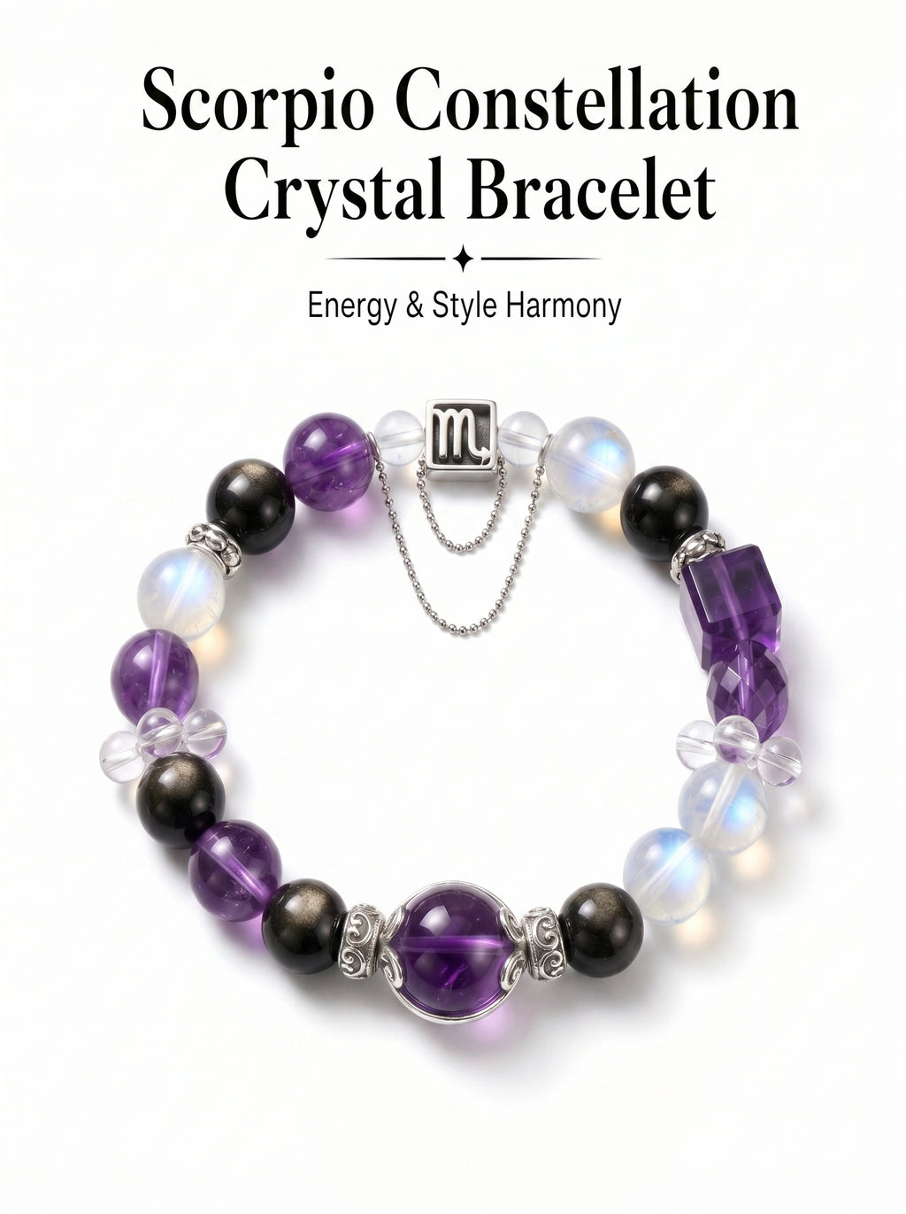 Scorpio Sovereign Void Crystal Bracelet | Obsidian & Tiger's Eye Talisman